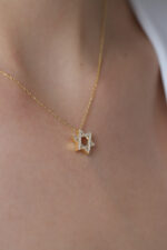 Solid Gold Diamond Star of David Pendant – Jewish Necklace - Görsel 5