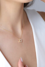 Solid Gold Diamond Star of David Pendant – Jewish Necklace - Görsel 3