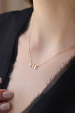 Personalized Solid Gold Name Necklace - Custom Letter Pendant - Görsel 6