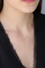 Personalized Solid Gold Name Necklace - Custom Letter Pendant - Görsel 4