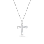 Solid Gold Diamond Cross Necklace – Modern Geometric Faith Pendant - Görsel 7