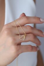 10K Gold Diamond Heart Infinity Necklace – Eternal Love Pendant - Görsel 5