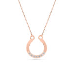 14K Gold Diamond Horseshoe Necklace – Lucky Charm Pendant - Görsel 7