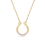 14K Gold Diamond Horseshoe Necklace – Lucky Charm Pendant - Görsel 6