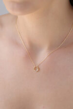 14K Gold Diamond Horseshoe Necklace – Lucky Charm Pendant - Görsel 5