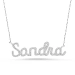 14K Gold Diamond Name Necklace: Personalized Zircon Pendant - Görsel 7
