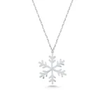14K Gold Diamond Snowflake Necklace – Winter Holiday Pendant - Görsel 8