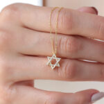 Solid Gold Diamond Star of David Pendant – Jewish Necklace