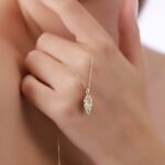 14K Solid Gold Leaf Pendant Necklace | Nature Jewelry
