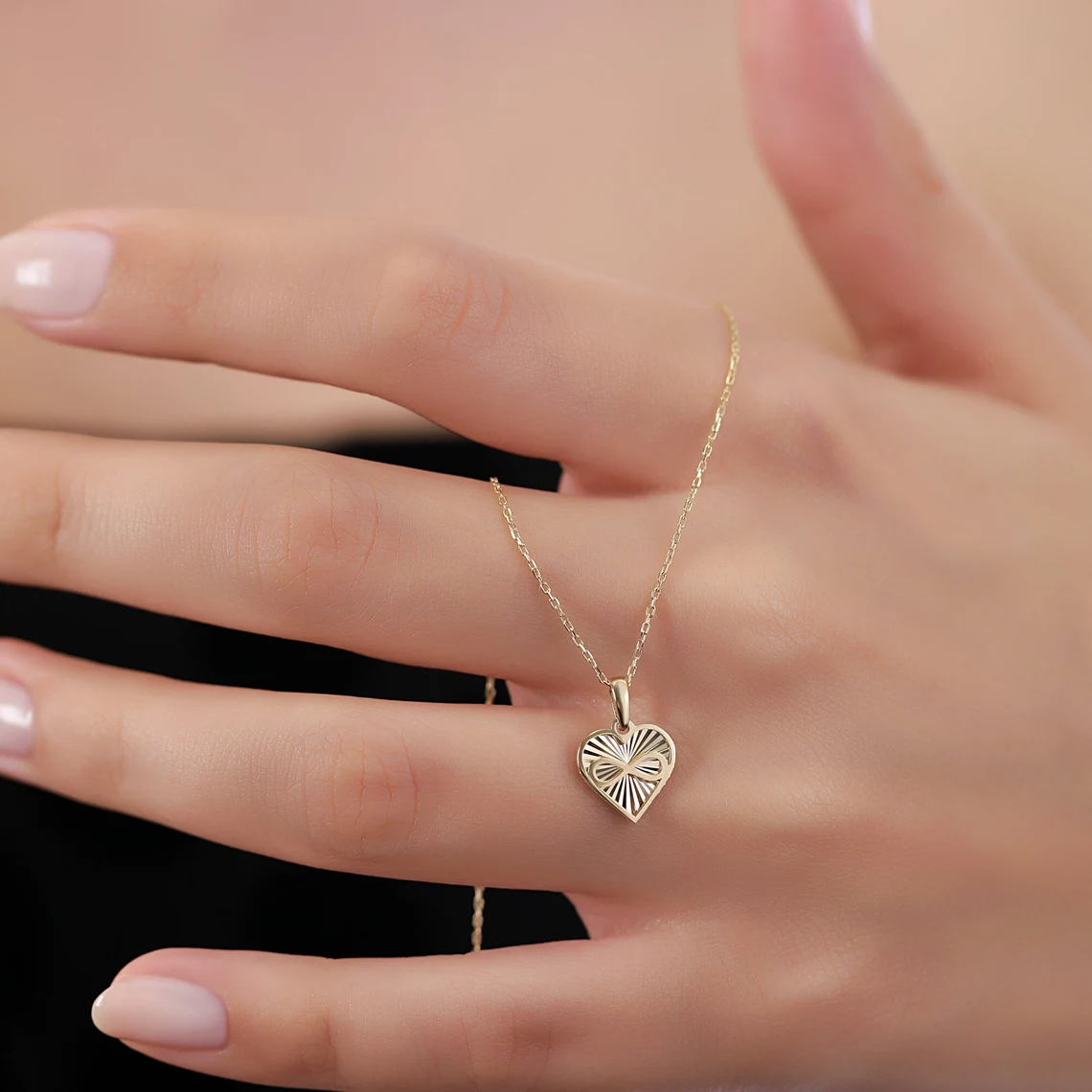 il_1140xN.6172231510_sfu5 14K Gold Heart Infinity Necklace | Eternal Love Pendant - Görsel 1