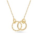 Solid Gold Double Circle Necklace – Interlocking Rings Pendant - Görsel 3