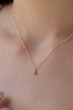 10K Gold Diamond Initial Necklace – Personalized Letter Pendant - Görsel 4