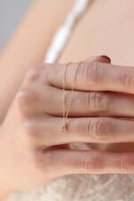 10K Gold Diamond Initial Necklace – Personalized Letter Pendant - Görsel 2