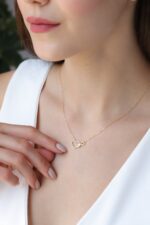 10K Gold Diamond Heart Infinity Necklace – Eternal Love Pendant - Görsel 8