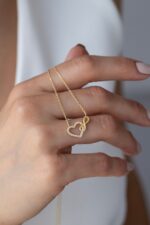 10K Gold Diamond Heart Infinity Necklace – Eternal Love Pendant - Görsel 6