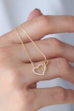 10K Gold Diamond Heart Infinity Necklace – Eternal Love Pendant - Görsel 3