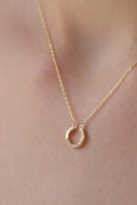 14K Gold Diamond Horseshoe Necklace – Lucky Charm Pendant - Görsel 4