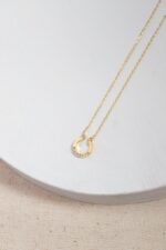 14K Gold Diamond Horseshoe Necklace – Lucky Charm Pendant - Görsel 9