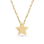 14K Solid Gold Star Necklace: Dainty Celestial Pendant - Görsel 3