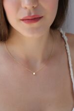 14K Solid Gold Star Necklace: Dainty Celestial Pendant - Görsel 2