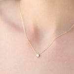14K Solid Gold Star Necklace: Dainty Celestial Pendant