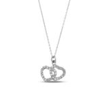 Solid Gold Diamond Double Heart Necklace – Interlocking 10k/14k Gold Pendant - Görsel 6