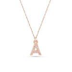 10K Gold Diamond Initial Necklace – Personalized Letter Pendant - Görsel 3