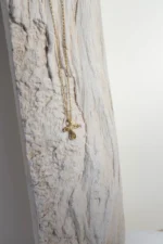 10K/14K Gold Cross Necklace – Dainty Diamond Religious Pendant - Görsel 2