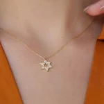 Diamond Star of David Necklace – 10K/14K Solid Gold Jewish Pendant