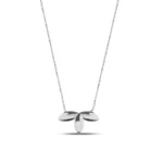 14K Gold Triple Petal Necklace: Minimalist Fine Jewelry Gift - Görsel 7