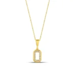 14K Gold Diamond Octagon Pendant Necklace: Geometric Fine Jewelry - Görsel 3