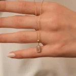 14K Gold Diamond Octagon Pendant Necklace: Geometric Fine Jewelry - Görsel 2