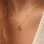 14k Gold Clover Pendant Necklace – Sparkling Lucky Charm - Görsel 4