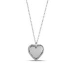 Solid Gold Heart Necklace – Beaded Edge, Elegant Jewelry - Görsel 5