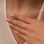 Solid Gold Heart Necklace – Beaded Edge, Elegant Jewelry - Görsel 6