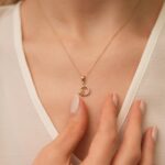 14K Gold Diamond Circle Necklace: Bloom Charm Pendant, Fine Jewelry - Görsel 2