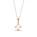 14K Gold Diamond Flower Necklace: Minimalist Fine Jewelry Gift - Görsel 5