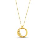 14K Gold Diamond Circle Pendant Necklace: Celestial Fine Jew - Görsel 5