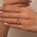 14K Gold Diamond Circle Pendant Necklace: Celestial Fine Jew - Görsel 6