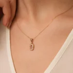 14K Gold Diamond Octagon Pendant Necklace: Geometric Fine Jewelry - Görsel 4