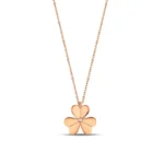 Solid Gold Flower Necklace – Dainty Diamond Accent, Floral Pendant - Görsel 5