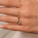 14K Gold Diamond Circle Necklace: Bloom Charm Pendant, Fine Jewelry - Görsel 4