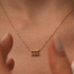 14K Gold Diamond Drop Bar Necklace: Minimalist Fine Jewelry