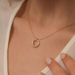 14K Gold Diamond Circle Pendant Necklace: Celestial Fine Jew - Görsel 2