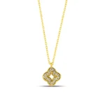14k Gold Clover Pendant Necklace – Sparkling Lucky Charm