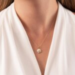 14k Solid Gold Four Leaf Clover Necklace, CZ Shamrock Pendant