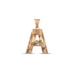 14k Solid Gold Initial Pendant, Sunburst Letter Charm - Görsel 5