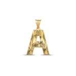 14k Solid Gold Initial Pendant, Sunburst Letter Charm - Görsel 3