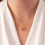 14K Solid Gold Star of David Necklace with Red Enamel Evil Eye Charm - Görsel 4
